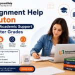 Assignment Help in Luton banner featuring a student studying with expert academic support services from MyAssignmentHelp
