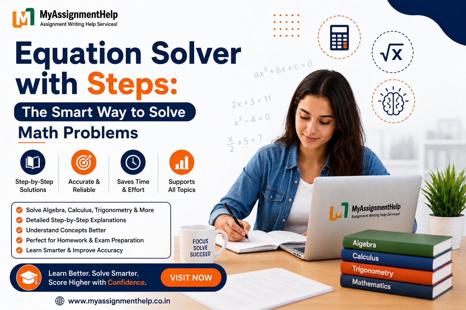 Equation Solver with Steps – Smart Math Problem Solving | MyAssignmentHelp.