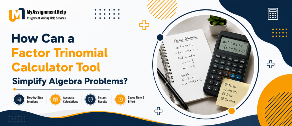 Factor trinomial calculator tool for simplifying algebra problems.