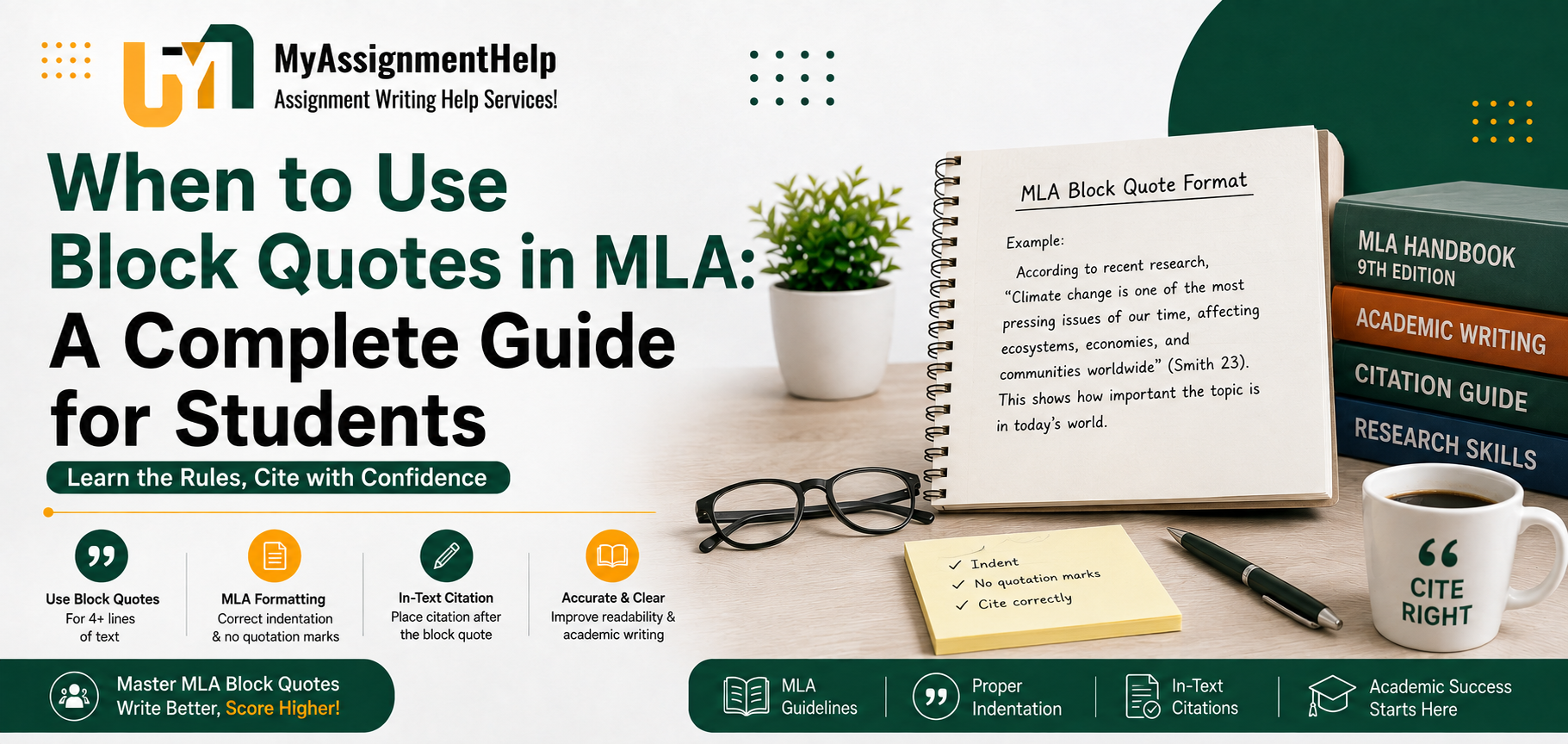 MLA block quote guide for students with citation and formatting tips.