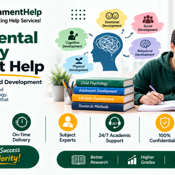 Developmental Psychology Assignment Help banner with two students studying.
