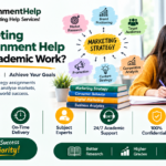Marketing strategy assignment help banner featuring two students collaborating on academic work.