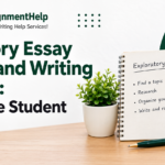 Exploratory essay writing guide banner by MyAssignmentHelp.