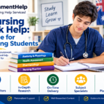 Diploma Nursing Coursework Help banner featuring a male nursing student studying in Australia.